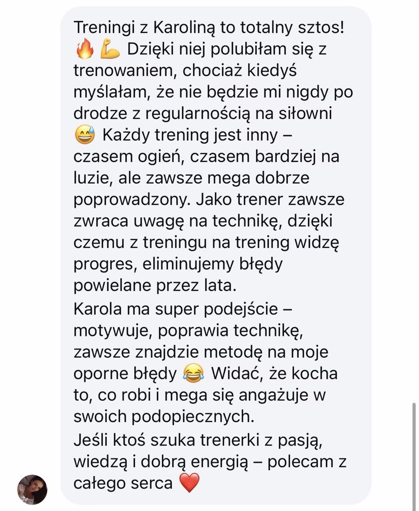 Pozytywna opinia od Martyny opublikowana na Instagram